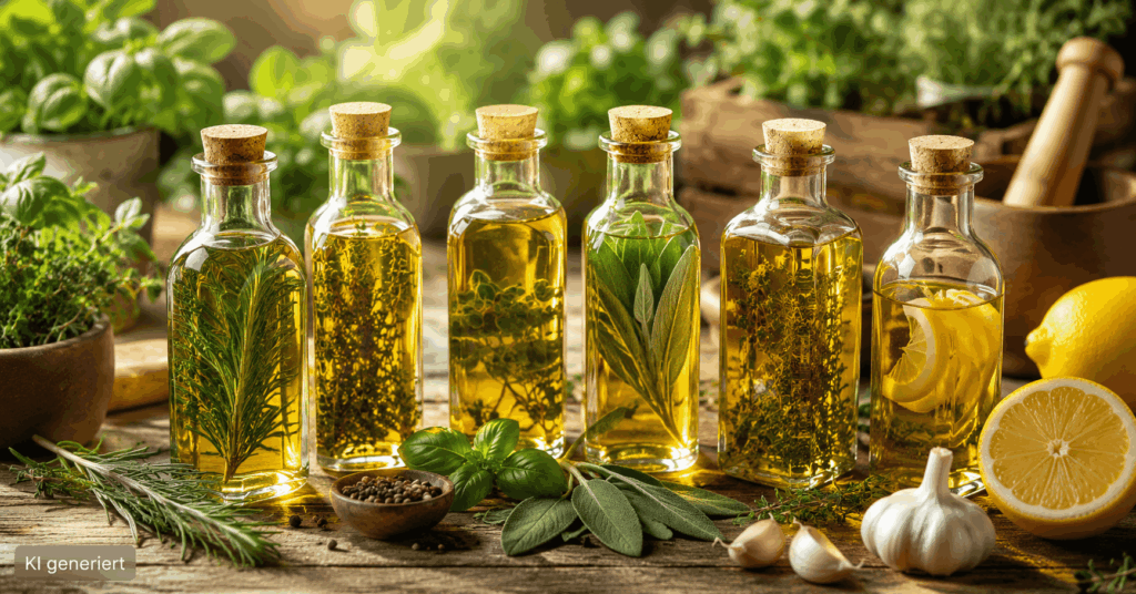 Kräuteröl selber machen Rezept, Kräuteröl herstellen, Kräuter in Öl einlegen, Kräuteröl Rezept, Kräuteröl mit getrockneten Kräutern, Kräuteröl mit frischen Kräutern, Rosmarinöl selber machen, Thymianöl selber machen, Kräuteröl Haltbarkeit, Kräuteröl aus Gartenkräutern, Kräuteröl Kaltauszug, Kräuteröl Warmauszug