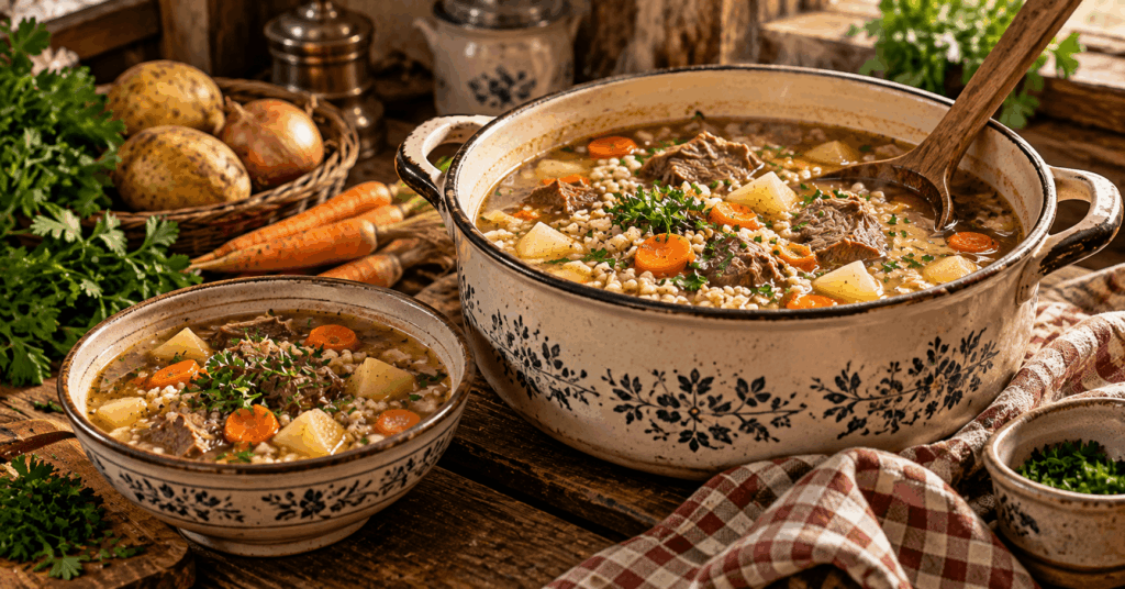 klassische Suppen, Suppen wie bei Oma, alte Suppenrezepte, traditionelle Suppen, einfache Suppenrezepte, Hausmannskost Rezepte, Omas Suppenrezepte, Kartoffelsuppe mit Kräutern, Fleischklößchensuppe, Blumenkohlcremesuppe, Graupensuppe mit Rindfleisch, Hühnersuppe mit Nudeln, Erbsensuppe mit Würstchen