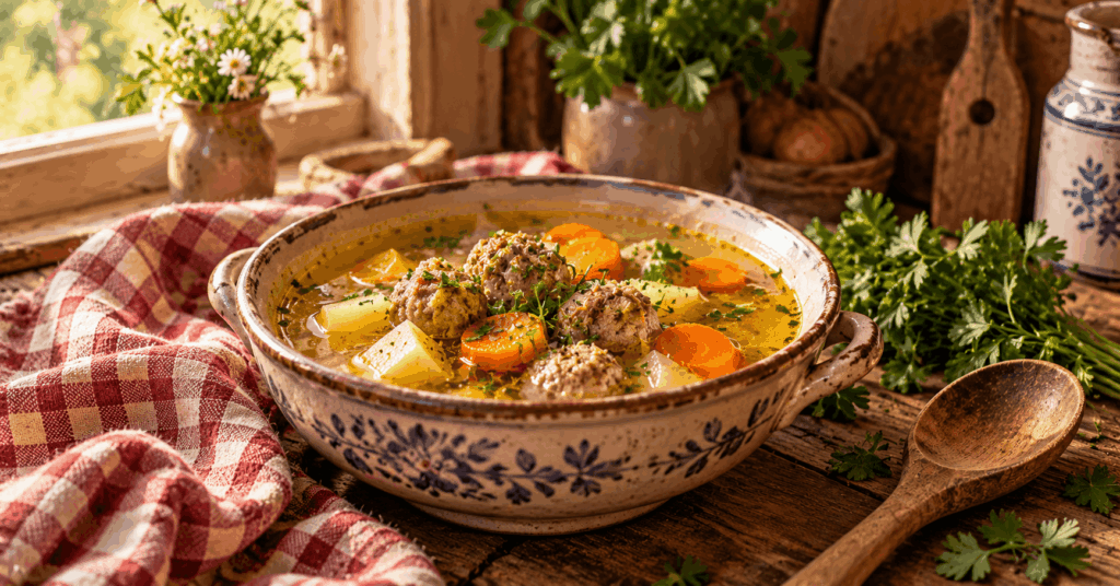 klassische Suppen, Suppen wie bei Oma, alte Suppenrezepte, traditionelle Suppen, einfache Suppenrezepte, Hausmannskost Rezepte, Omas Suppenrezepte, Kartoffelsuppe mit Kräutern, Fleischklößchensuppe, Blumenkohlcremesuppe, Graupensuppe mit Rindfleisch, Hühnersuppe mit Nudeln, Erbsensuppe mit Würstchen