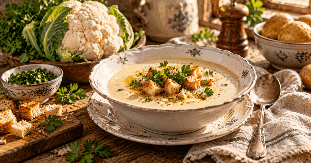 klassische Suppen, Suppen wie bei Oma, alte Suppenrezepte, traditionelle Suppen, einfache Suppenrezepte, Hausmannskost Rezepte, Omas Suppenrezepte, Kartoffelsuppe mit Kräutern, Fleischklößchensuppe, Blumenkohlcremesuppe, Graupensuppe mit Rindfleisch, Hühnersuppe mit Nudeln, Erbsensuppe mit Würstchen