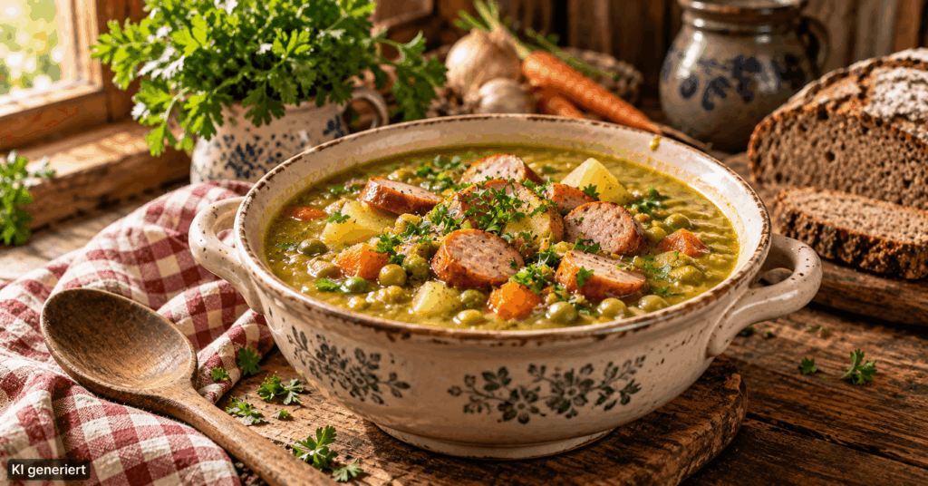 klassische Suppen, Suppen wie bei Oma, alte Suppenrezepte, traditionelle Suppen, einfache Suppenrezepte, Hausmannskost Rezepte, Omas Suppenrezepte, Kartoffelsuppe mit Kräutern, Fleischklößchensuppe, Blumenkohlcremesuppe, Graupensuppe mit Rindfleisch, Hühnersuppe mit Nudeln, Erbsensuppe mit Würstchen