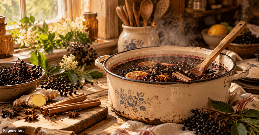 Holundersirup selber machen, Holunderbeeren Sirup Rezept, Holunder Sirup mit Ingwer, Holunderbeeren Hausmittel, Holunderbeeren Rezept, Immun Sirup selber machen, Holundersirup mit Honig, Holunder Ingwer Sirup, Hausmittel Herbst, Holunderbeeren verarbeiten